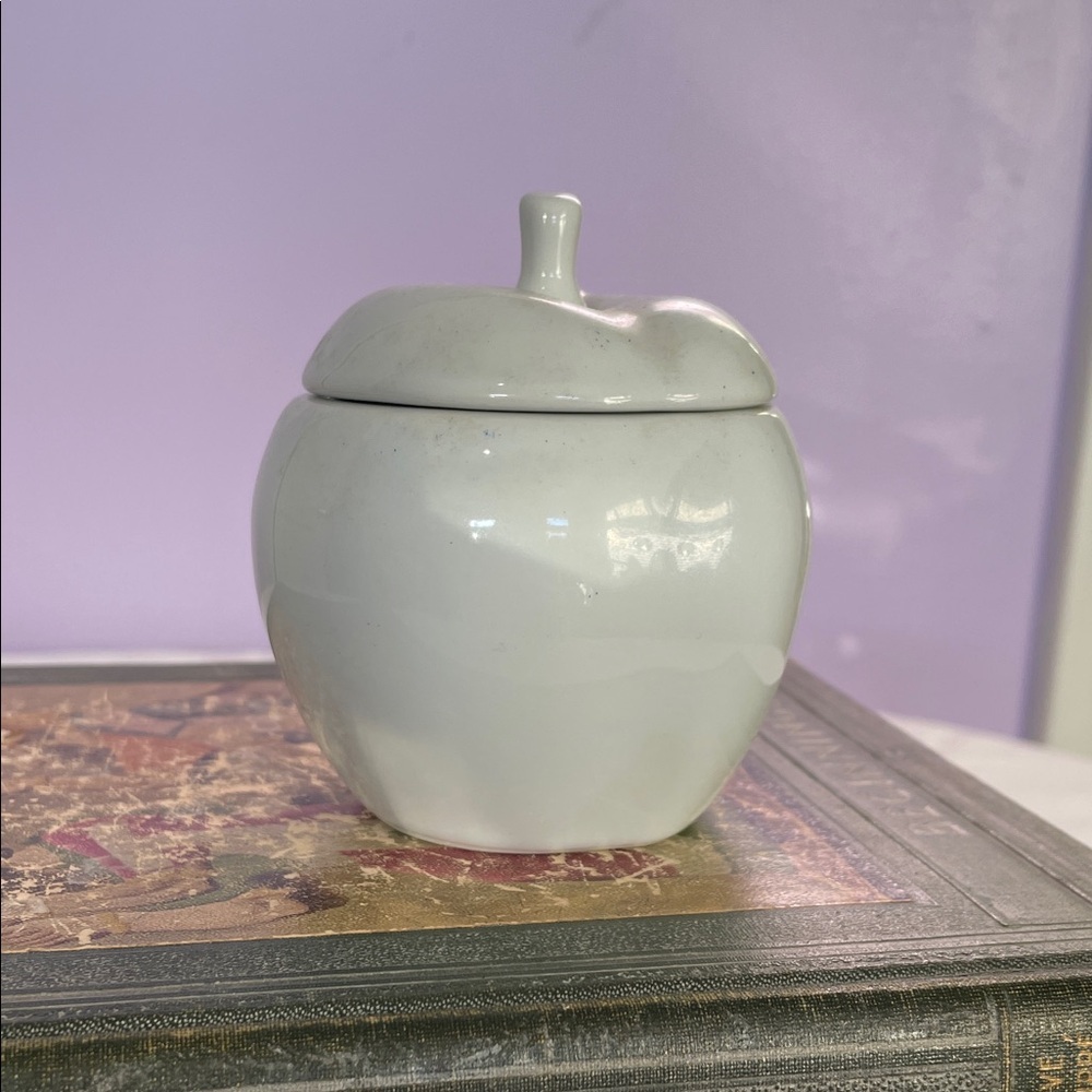 Elegant White Ceramic Apple Jar
